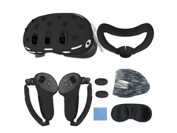 Juego De 7 Fundas Protectoras De Silicona Para Meta Quest 3, Antideslizantes Y Anticaídas Digitallab (negro)
