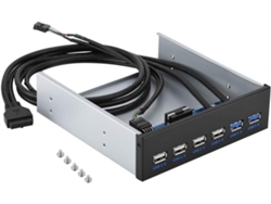 Hub USB 3.0 con panel frontal metálico, carga cómoda y eficiente para placas base con elevador. SFUSHOS