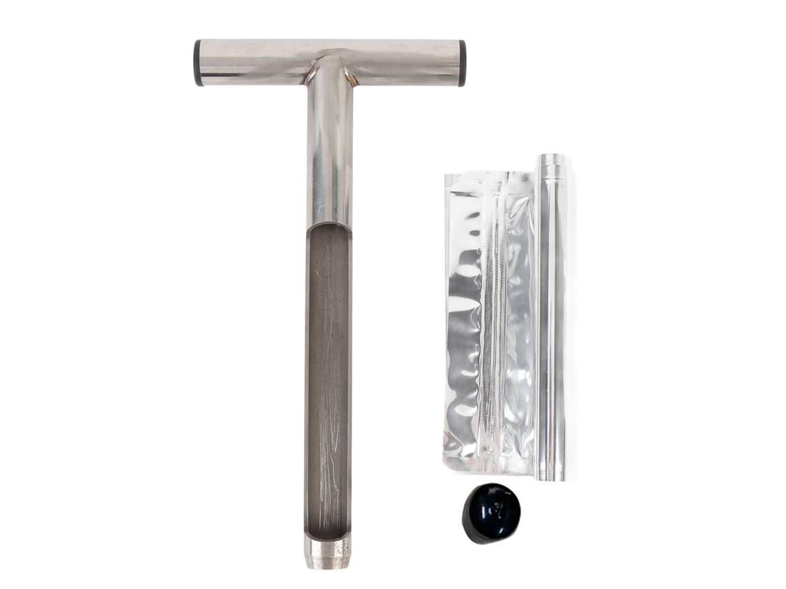 Kit De Prueba De Muestreo De Suelo Con Sonda De Acero Inoxidable Con Mango En T Y 2 Bolsas De Muestra Para Jardín Y Granja.