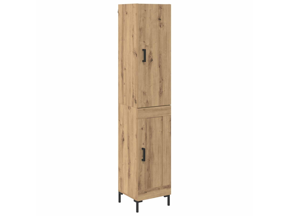 Aparador Alto | Aparador De Comedor | Armario De Cocina Roble Artesanal 69,5 X 34 X 180 Cm