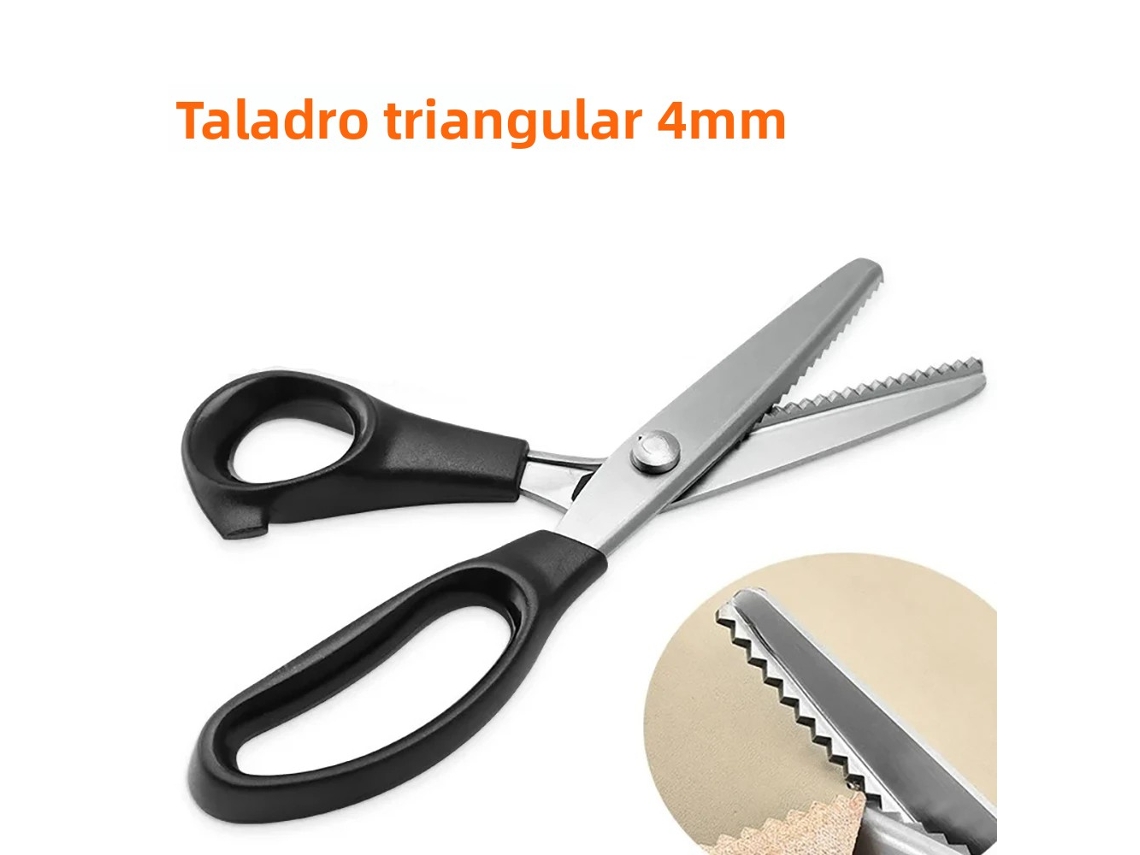 (dientes Triangulares De 4 Mm) Tijeras De Costura Dentadas Profesionales - Tijeras De Acero Inoxidable Para Cuero Y Encaje