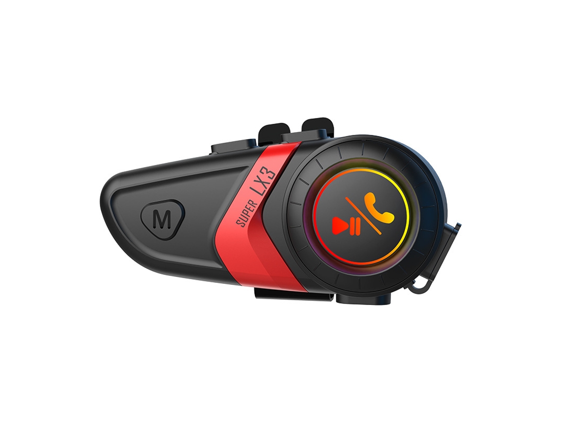 Intercomunicador para casco de motocicleta Siurn Lx3 Bluetooth 5.0 (rojo)