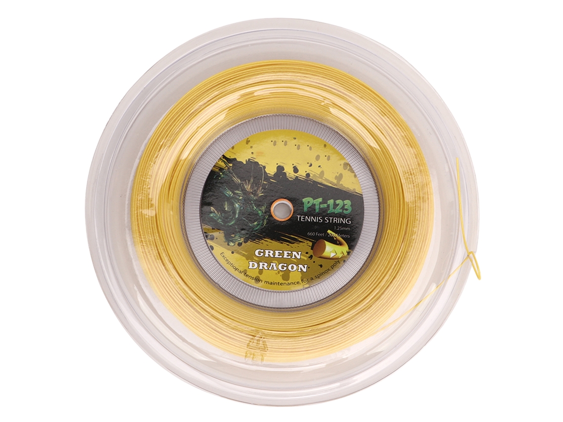 Cuerda Para Raqueta De Tenis De 1,25 Mm, Poliéster Con Doble Nervadura, Resistente A Los Impactos, 200 M, Color Amarillo Dorado, Para Adolescentes.