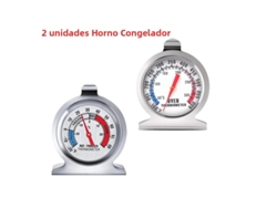 Termômetro para freezer e forno, em aço inoxidável, com temporizador