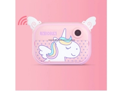 Máquina de fotos instantáneas para niños de 16 GB con 2 rollos de papel de impresión rosa Yizhood