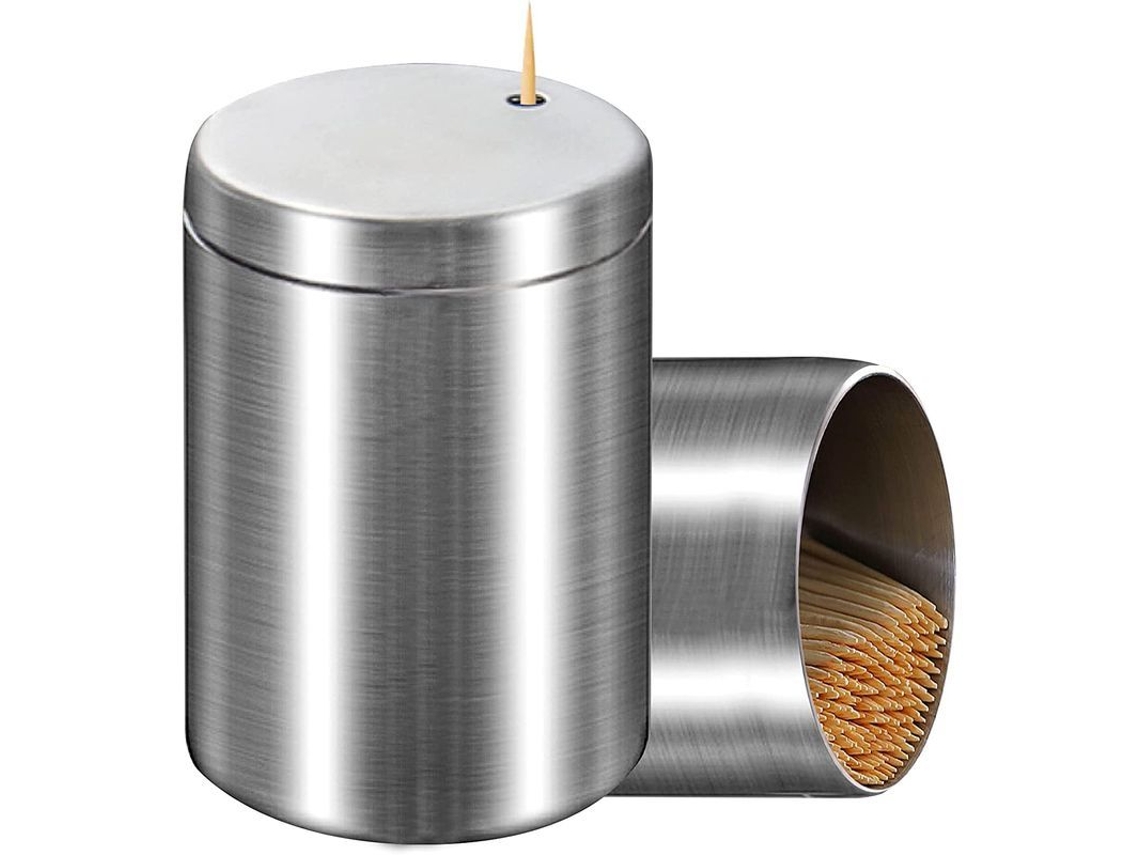 Soporte Para Palillos De Dientes De Acero Inoxidable, Dispensador De Gran Capacidad Para 400 Palillos, Ideal Para Uso Doméstico Y Comercial.