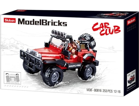 Blocs de Construcción SLUBAN Model Bricks Jeep 253 Pzs (Edad Mínima: 6 Años - 38 x 23,7 x 6,7 cm)