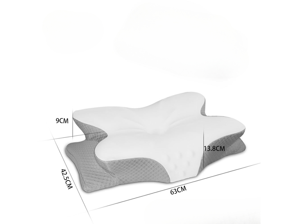 Almohada Para El Cuello Ergonómica De Espuma Viscoelástica De Seda Helada Transpirable Con Protección Para El Cuello Almohada Para Dormir Gris Cuich