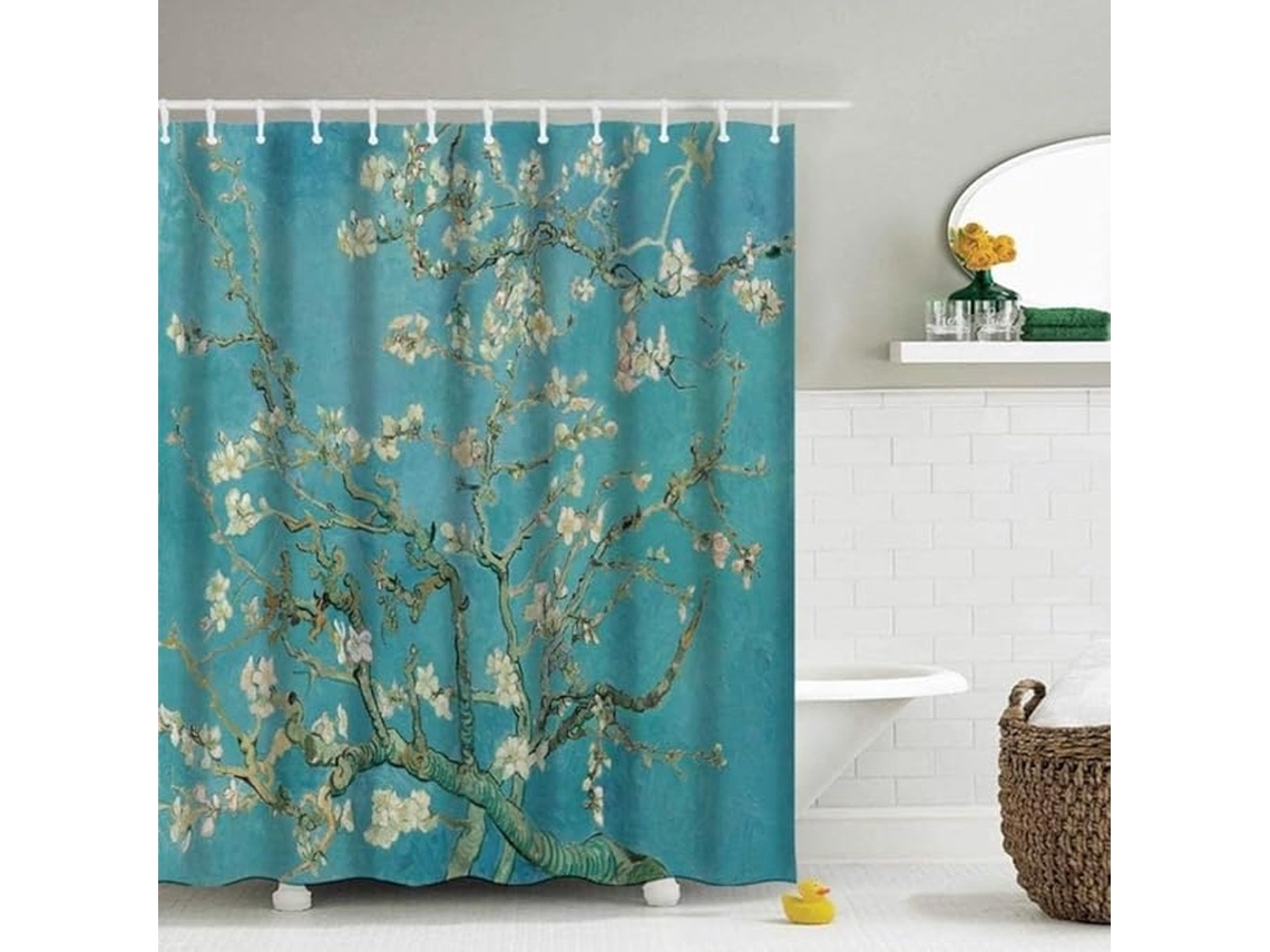 Cortina De Ducha Antimoho - Con Anillas - Impermeable - Poliéster - 180x180 Cm