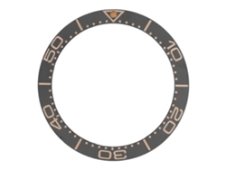 Inserto De Bisel De Cerámica Para Reloj De 38 Mm, Bisel De Repuesto Con Efecto Arenado, Base Gris.