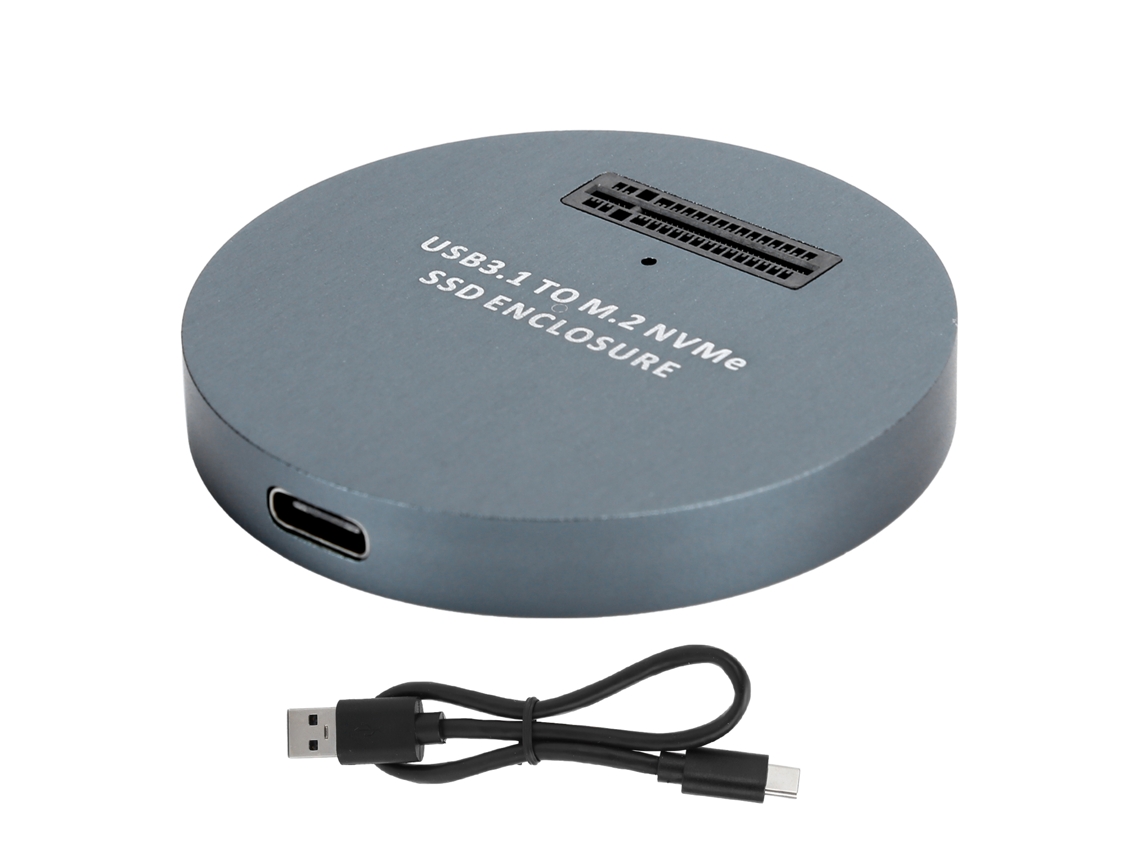 Caja De Disco Duro Adaptador Cable Nvme A Convertidor Ssd Usb3.1 Gris