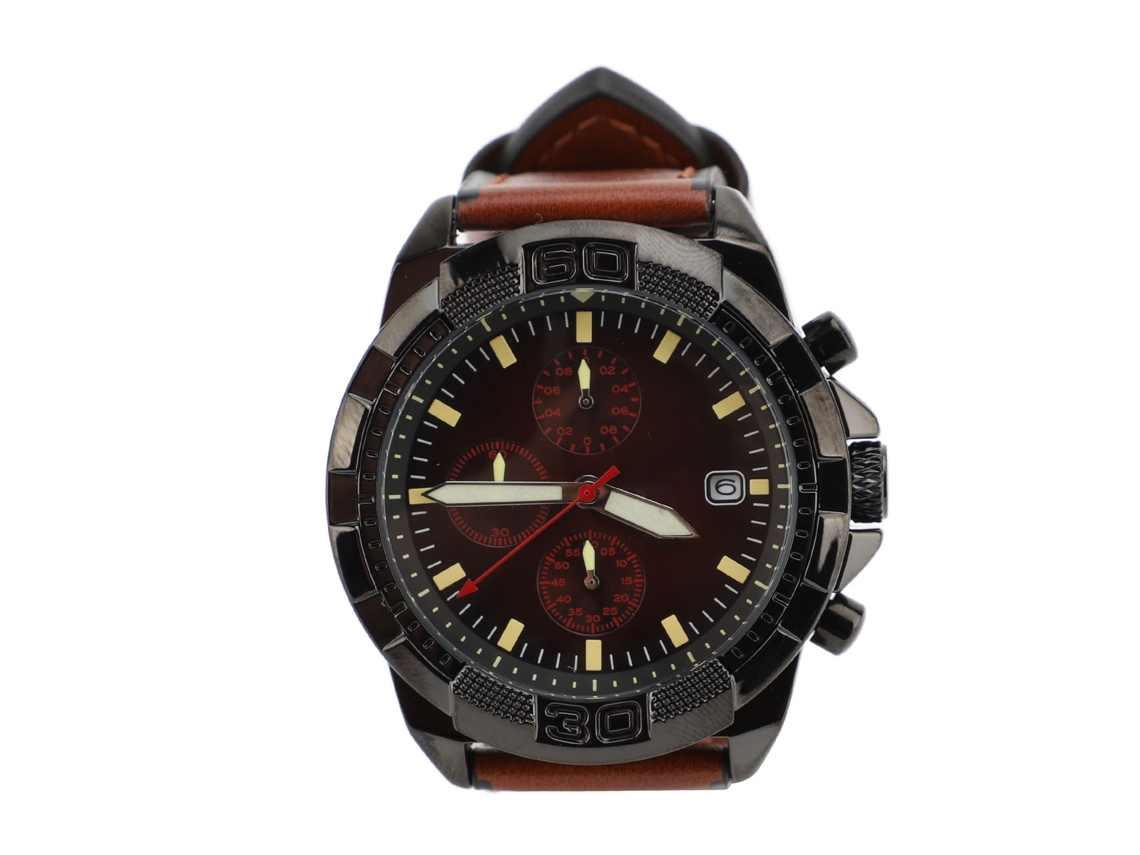 Reloj Analógico De Cuarzo Con Cubierta De Cuero Sintético, Estilo Casual, Esfera Luminosa Grande, Resistente Al Agua.