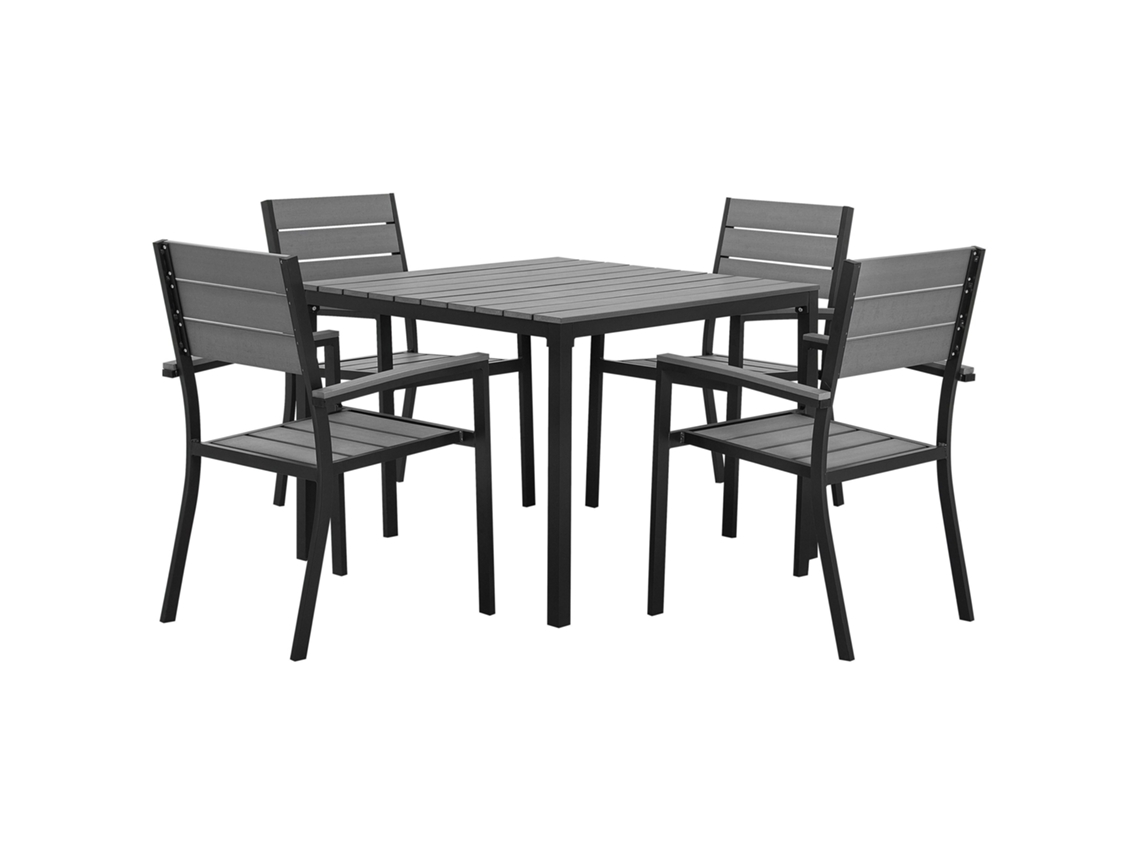 Conjunto de jardín 4 personas gris BELIANI Prato