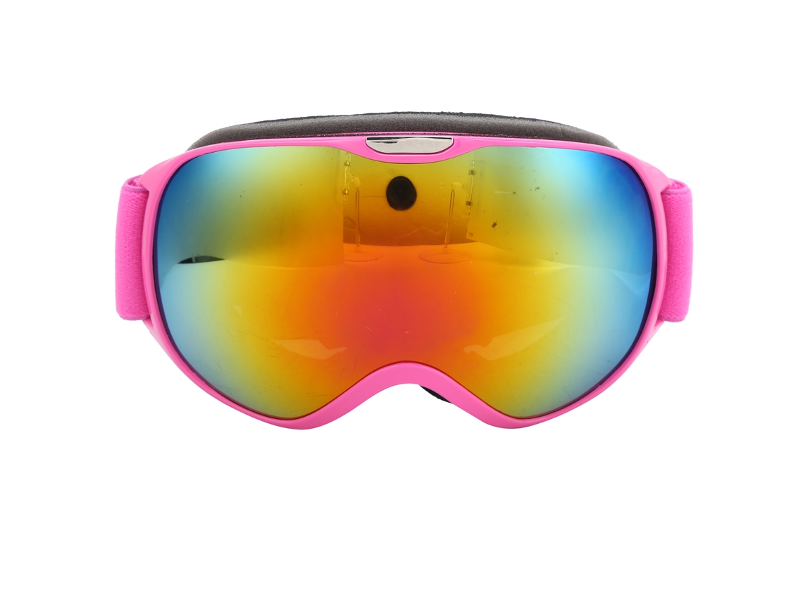 Gafas de esquí antivaho para niños, de doble lente, resistentes al viento y a la nieve (rosa)