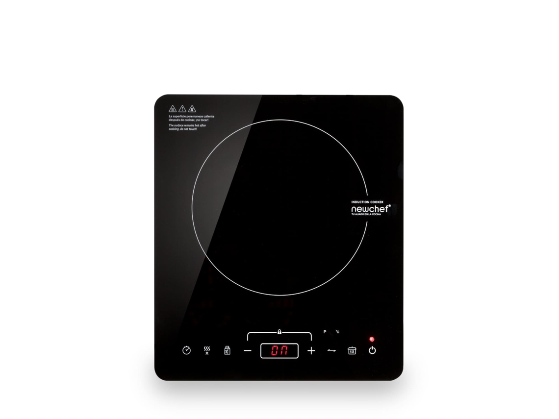 Placa de inducción portátil Newlux Go2000, 10 potencias, 3 programas, LED, 60–240 ºC, temporizador 3 h, 2000 W, negra