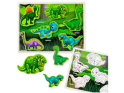 Rompecabezas de madera Dinosaurios Rompecabezas Formas Tablero 12el B.active