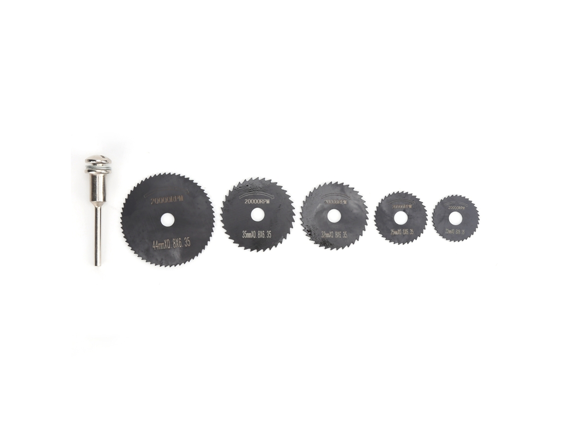 5 Hojas De Sierra Circular Hss Pequeñas Para Herramienta Rotativa Con 1 Vástago De Extensión.