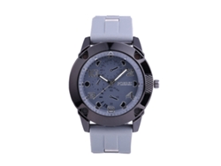Reloj Casual Para Hombre Con Tres Zonas Horarias, Correa De Silicona, Cuarzo Gris.