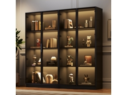 Vitrinas De Cristal Con Iluminación Led Controlada Por Aplicación, Taquillas De Cuatro Puertas Con Estantes Deslizantes, Expositores Independientes...
