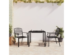 Conjunto de comedor de jardín de 3 piezas en acero antracita Dkd Home Decor
