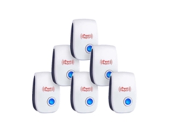 Pack de 6 repelentes ultrasónicos de insectos y roedores. Electrónico para interiores contra mosquitos, cucarachas, ratas, arañas y moscas.