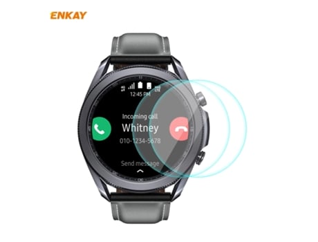 Samsung Galaxy Watch 3 45mm 2 uds Enkay Hat-Prince 0,2mm 9H 2.15D Protector de pantalla de vidrio templado con borde curvo película para reloj