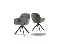 Sillas De Comedor Goeurvant 1370(pack De 2, Gris Oscuro, Terciopelo)