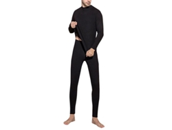 Conjunto de ropa interior térmica para hombre Mystdiy de color liso con cuello medio, modelo 2026.