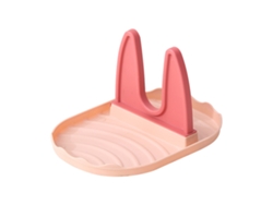Soporte Para Tapas De Ollas Y Postenedores, Organizador De Cocina De Plástico Rosa Y Naranja.
