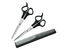 Kit de tijeras para cortar cabello, juego de tijeras de peluquería para hombres, mujeres, mascotas, kit de corte de peluquero para salón en casa JEDBESETZT