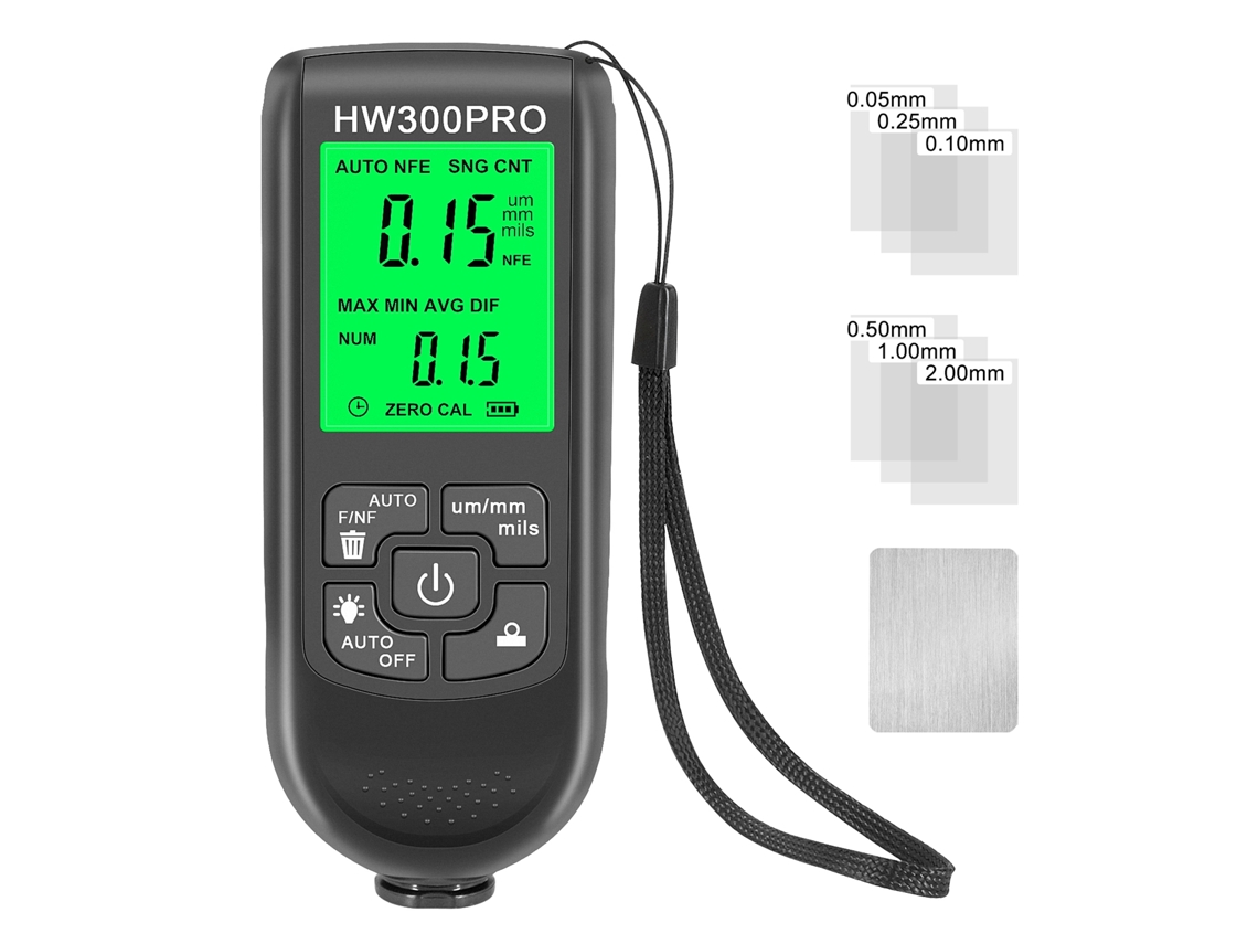 Medidor De Espesor De Recubrimiento Automotriz Digital Lcd De Precisión 0-2000 Μm Con 3 Modos De Sonda Y Calibración A Cero.