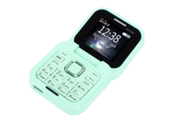 Celular Flip Pequeno Tela Dupla Interna E Externa Câmera Hd Lanterna Led Verde