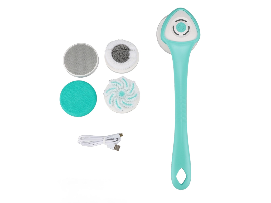 Pincel De Chuveiro Elétrico Sem Fio Escova Corporal Automática Com Cabo Longo Ipx6 Verde
