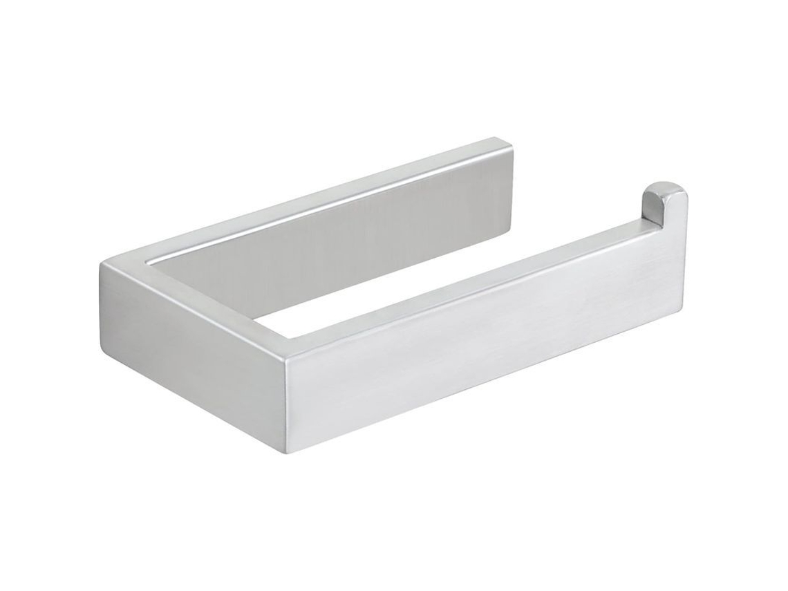 Soporte De Papel Higiénico De Pared, De Acero Inoxidable, Diseño Cuadrado, Acabado En Níquel Cepillado, Para Baño Y Cocina.