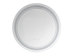 Espejo de baño con iluminación LED y interruptor táctil, color blanco.