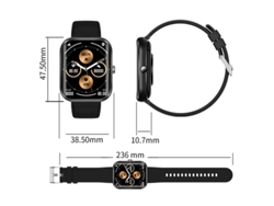 Reloj inteligente Bestvite con llamadas Bluetooth, pantalla de 1,96 pulgadas, monitorización de frecuencia cardíaca y presión arterial, y múltiples modos deportivos.