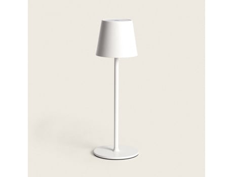 LEDKIA Lámpara de Mesa LED 3W Portátil de Metal con Batería USB Recargable Anisa Blanco Tª