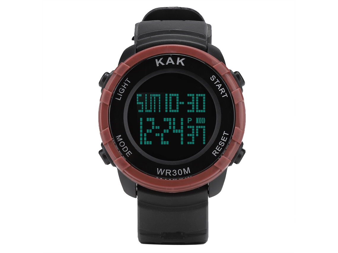 Reloj Deportivo Kak Impermeable A 30m Para Natación, Escalada Y Actividades Al Aire Libre Con Alarma Y Led (rojo)