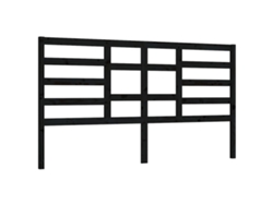 Maison Exclusive - Cabecero De Cama Madera Maciza De Pino Negro 206x4x104 Cm
