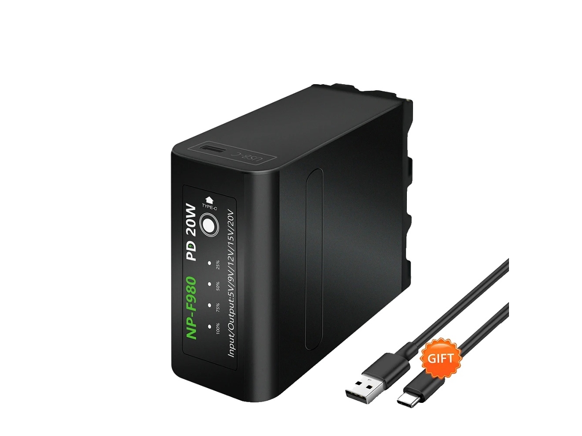 Batería Sony NP-F980, carga rápida PD20W, indicador LED de encendido, 1 unidad F980 OEM