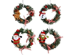 4 Coronas Navideñas De Pino Para La Puerta Principal, Decoración Interior Navideña Para El Hogar.