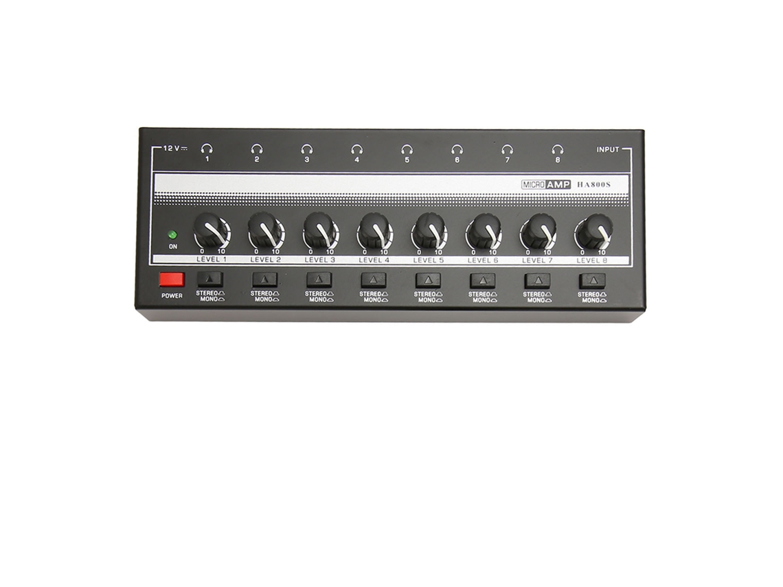 Amplificador De Auriculares Estéreo Profesional De 8 Canales, Bajo Nivel De Ruido, Alta Potencia, 100-240 V, Enchufe Británico.