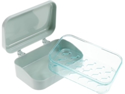 Soporte para cepillos de dientes y brochas de maquillaje, de resina y acero inoxidable, superficie lisa y base estable para uso sobre encimera.
