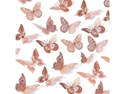 Pegatinas de pared 3D mariposas, 12 piezas, 12 estilos, 3 tamaños para decoración de habitación infantil Kofihety