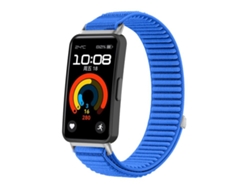 Pulsera para Honor Band 10/9 - Nylon trenzado - Cierre de velcro - Interfaz metálica azul Klein