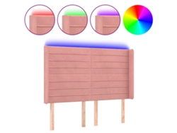 Maison Exclusive - Cabecero Con Led De Terciopelo Rosa 147x16x118/128 Cm