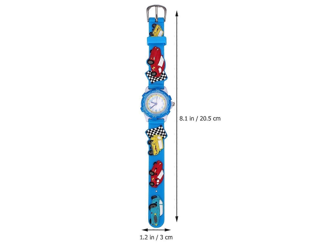 Reloj infantil con diseño de dibujos animados, resistente al agua, azul, estilo 3D, ideal para actividades al aire libre. GOKOCO (1 unidad)