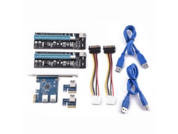 Tarjeta De Extensión Pci-e A Puerto Dual Pci-e Adaptador Riser Express Usb3.0 Para Minería