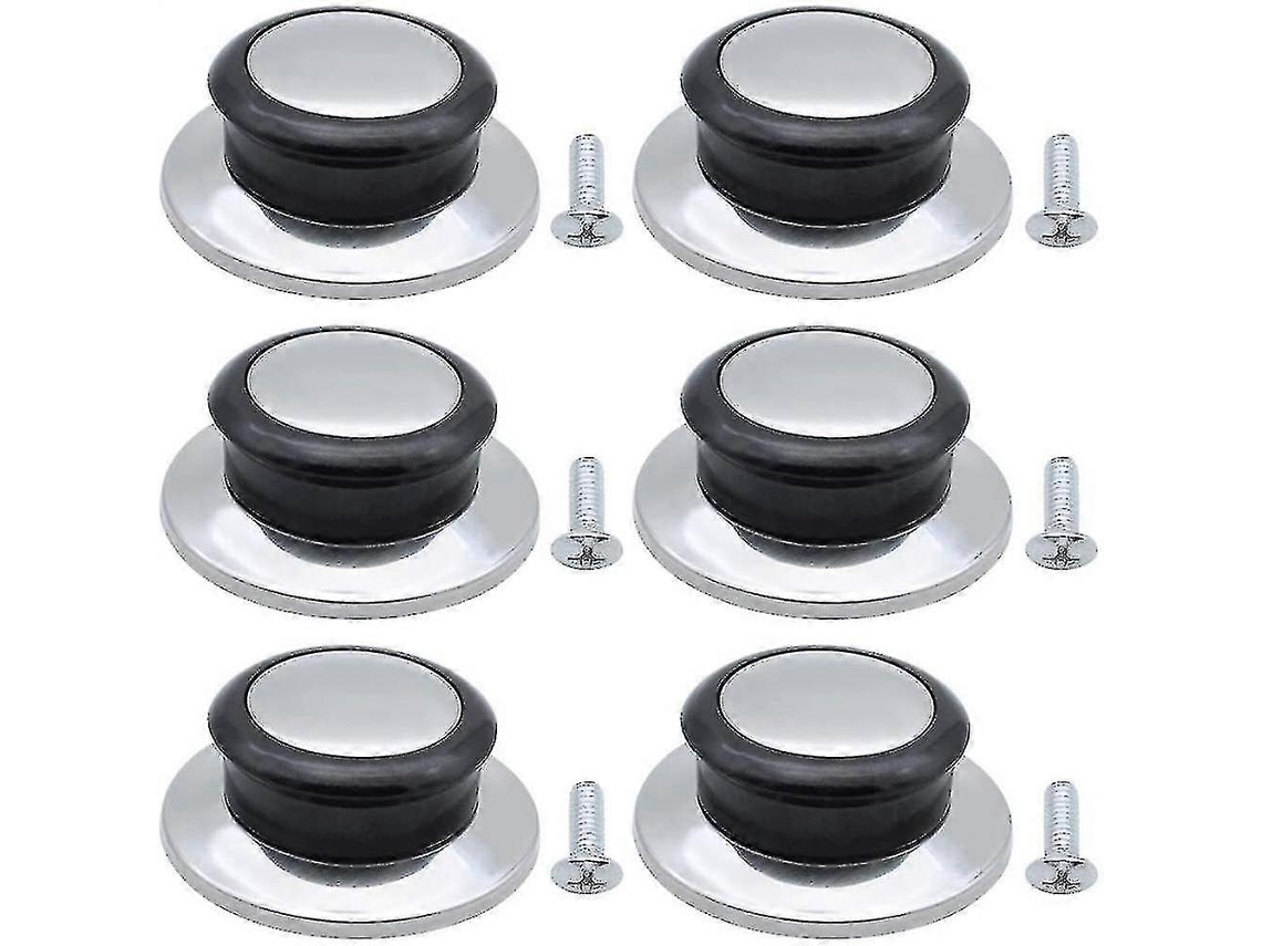 6 asas de repuesto para tapas de ollas universales resistentes al calor con diseño ergonómico y fácil instalación.