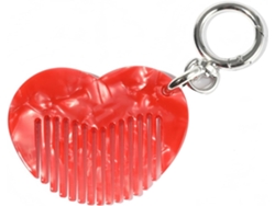 Elegante Peineta De Bolsillo En Forma De Corazón, Sujeta A Resistentes Anillas De Acetato Para Colgar.
